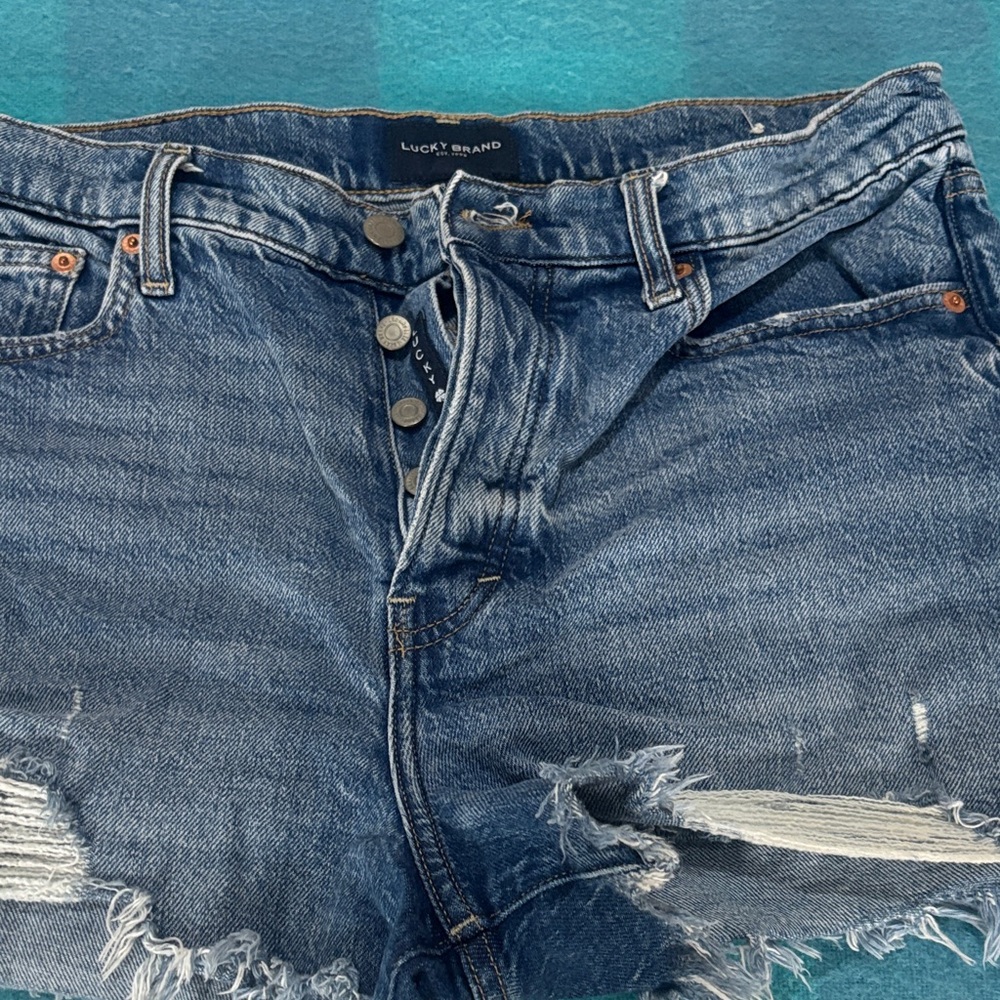 Lucky Brand Blue Distressed Denim Shorts